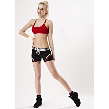 Summer Styles Red+Black Yoga Short Vest+ Yoga Fitness Shorts